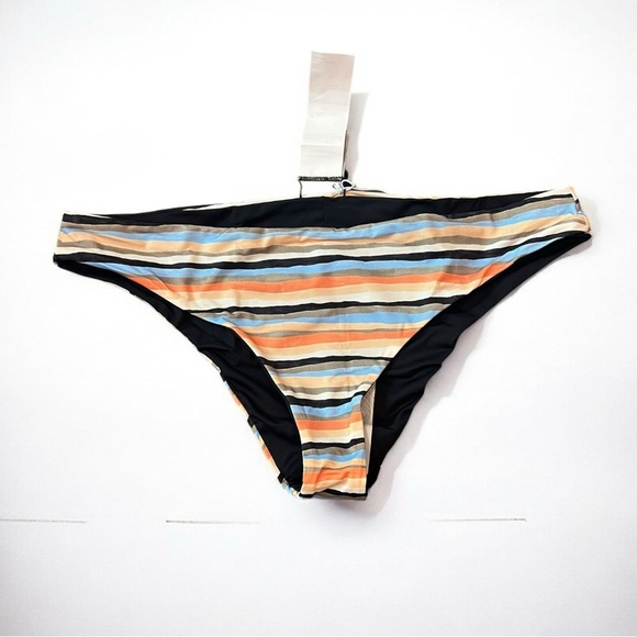 🌻NEW w.tags prAna GEMMA Wave Stripe + Black Reversible Swim Bottom Size Medium - Picture 4 of 13